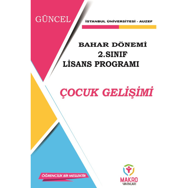 Auzef Çocuk Gelişimi 2. Sınıf  (Lisans) Bahar Dönemi