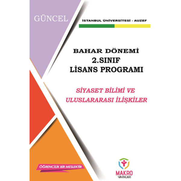 Auzef Siyaset Bilimi ve Uluslararası İlişkiler 2. Sınıf (Lisans) Bahar Dönemi Ders Kitapları