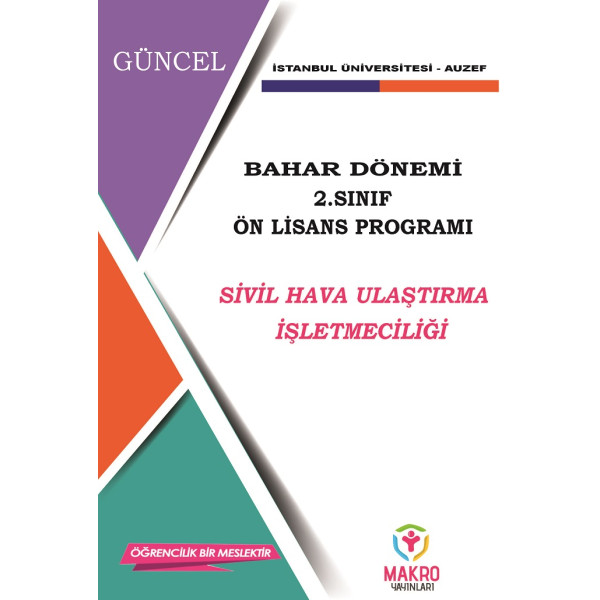 Auzef Sivil Hava Ulaştırma İşletmeciliği 2. Sınıf (Ön Lisans) Bahar Dönemi Ders Kitapları 